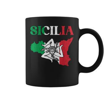 Sicilia Flag Sicily Palermo Italy Coffee Mug - Monsterry UK