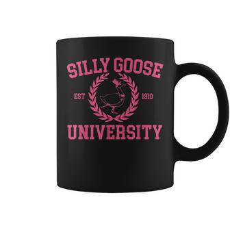 Silly Goose University Pink Goose Funny Meme School Bird Goose Funny Gifts Coffee Mug | Mazezy