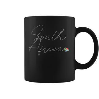 Simple Love South African Flag Heart On South Africa Coffee Mug | Mazezy UK