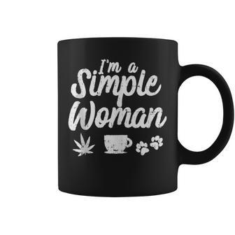 Im A Simple Woman Weed Coffee Dog Paws Cannabis Stoner Coffee Mug | Mazezy
