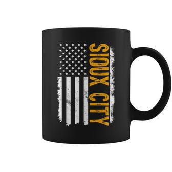 Sioux City State Iowa Residents American Flag Coffee Mug | Mazezy UK
