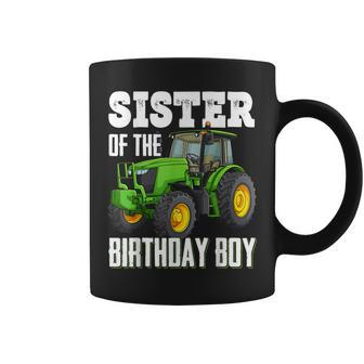 Sister Of The Birthday Boy Family Tractors Farm Trucks Bday Coffee Mug - Monsterry