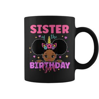 Sister Of The Birthday Girl Melanin Afro Unicorn Princess Coffee Mug - Monsterry