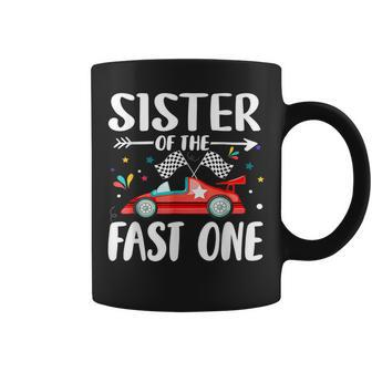 Sister Of The Fast One Birthday 1St Race Car Family Matching Coffee Mug - Thegiftio UK