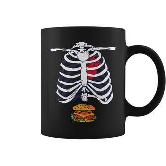 Skeleton Burger Halloween Foodie Scary Food Lover Hamburger Coffee Mug | Mazezy UK