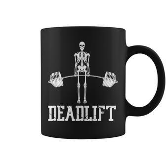 Skeleton Dead Lift Funny Halloween Lifting Weights Vintage Halloween Funny Gifts Coffee Mug | Mazezy