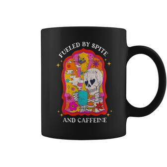 Skeleton Fueled By Spite And Caffeine Coffee Mug | Mazezy