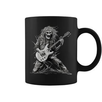 Skeleton Guitar Guy Rock And Roll Band Rock On Coffee Mug - Thegiftio UK