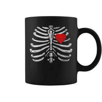 Skeleton Heart Rib Cage Xray Funny Halloween Gift For Womens Halloween Funny Gifts Coffee Mug | Mazezy