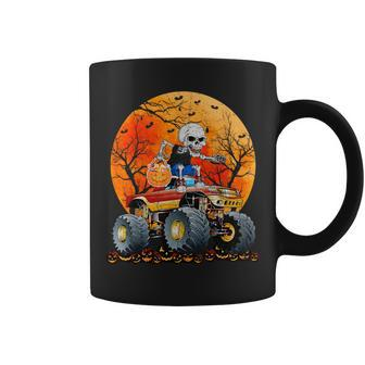 Skeleton Monster Truck Moon Candy Toddler Boys Halloween Coffee Mug | Mazezy AU