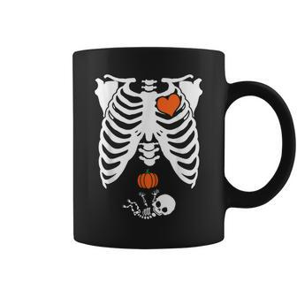 Skeleton Pregnancy Baby X-Ray Halloween Pregnant Mom Coffee Mug - Monsterry CA