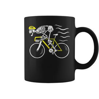 Skeleton Riding Bicycle Halloween Costume Cycling Biking Coffee Mug - Monsterry