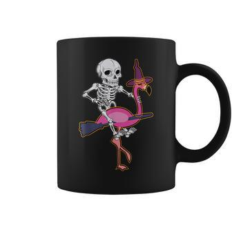 Skeleton Riding Flamingo Halloween Pumpkin Boys Coffee Mug - Monsterry UK