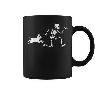 Skeleton Running Halloween Costume Dog Skull Coffee Mug - Thegiftio UK