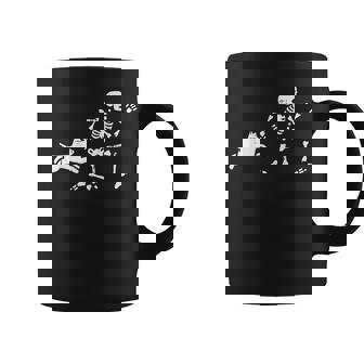 Skeleton Running Halloween Costume Dog Skull Coffee Mug - Thegiftio