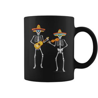 Skeleton Sombreros Guitar Fiesta Cinco De Mayo Mexican Party Coffee Mug - Seseable