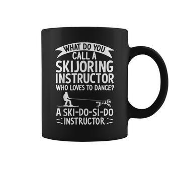 Skier Skiing Expert Skijoring Dog Skiing Lover Skijoring Coffee Mug | Mazezy
