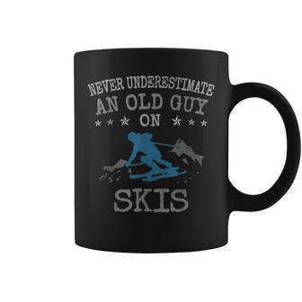 Skiing Love Never Underestimate An Old Guy On Skis Coffee Mug | Mazezy