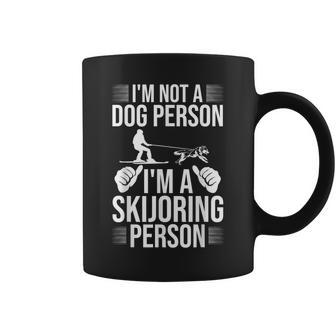 Skiing Lover Skijoring Dog Skier Skiing Expert Skijoring Coffee Mug | Mazezy