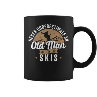 Skiing Skier Never Underestimate An Old Man On Skis Coffee Mug | Mazezy