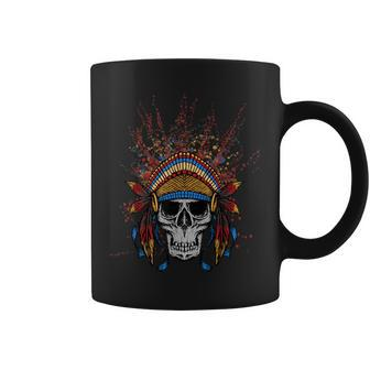 Skull And Headdress Native American Gift Indian Coffee Mug | Mazezy