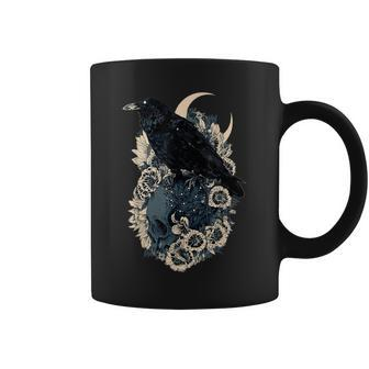 Skull Roses Cow Gothic Occult Emo Satanic Skeleton Raven Coffee Mug | Mazezy