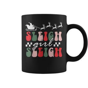 Sleigh Girl Sleigh Christmas Pun Groovy Xmas Coffee Mug - Seseable