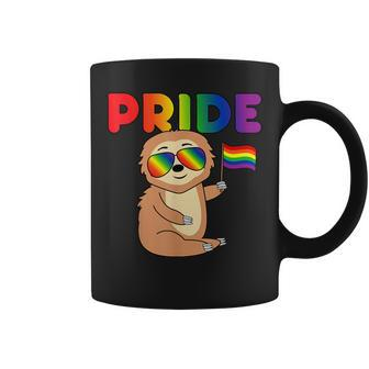 Sloth Gay Pride Rainbow Flag Proud Lgbtq Cool Lgbt Ally Coffee Mug | Mazezy