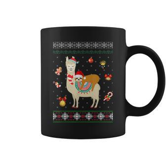 Sloth Riding Llama Christmas Scarf Santa Hat Ugly Sweater Coffee Mug | Mazezy