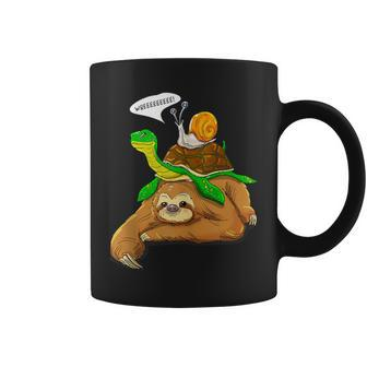 Sloth Turtle Snail Humor Cute Animal Lover Coffee Mug - Monsterry