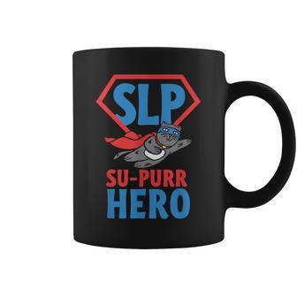 Slp Su-Purr Hero Cat Superhero Speech Therapy Coffee Mug | Mazezy