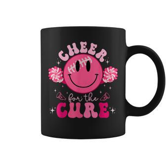 Smile Face Cheer For A Cure Cheerleading Breast Cancer Mom Coffee Mug - Seseable