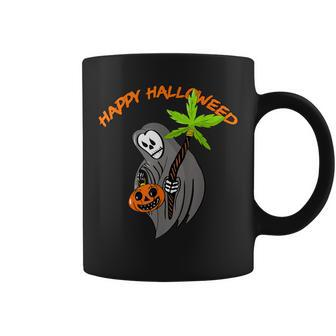 Smoking Weed Clothes Happy Hallowed Quote For 420 Supporter Coffee Mug | Mazezy