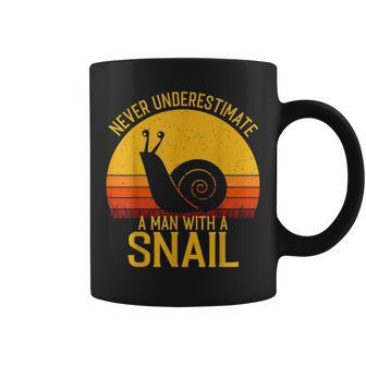 Snail Never Underestimate A Man With A Snail Gift For Mens Coffee Mug - Seseable