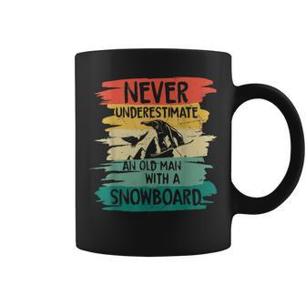 Snowboarding Never Underestimate An Old Man With A Snowboard Coffee Mug - Seseable