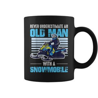 Snowmobile Never Underestimate An Old Man With A Snowmobile Coffee Mug - Thegiftio UK