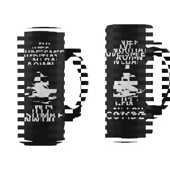 Snowmobile Never Underestimate An Old Man Winter Sports Coffee Mug | Seseable UK