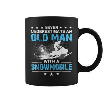 Snowmobiling Never Underestimate An Old Man Snowmobile Coffee Mug - Seseable