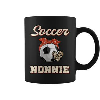 Soccer Nonnie Bandana Leopard Heart Fans Mothers Day Coffee Mug - Seseable