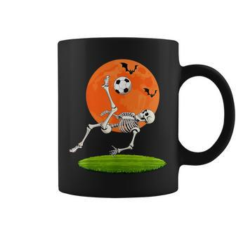 Soccer Skeleton Overhead Kick Soccer Player Halloween Moon Coffee Mug - Monsterry CA
