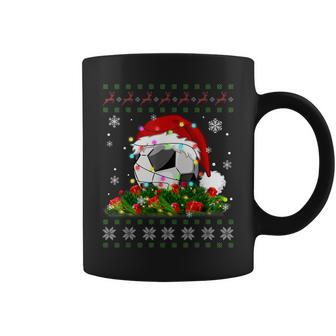 Soccer Ugly Sweater Christmas Pajama Lights Sport Lover Coffee Mug | Mazezy