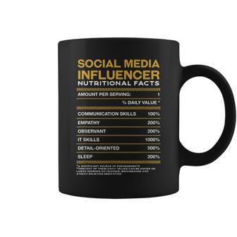 Social Media Influencer Nutrition Facts Content Creator Coffee Mug | Mazezy