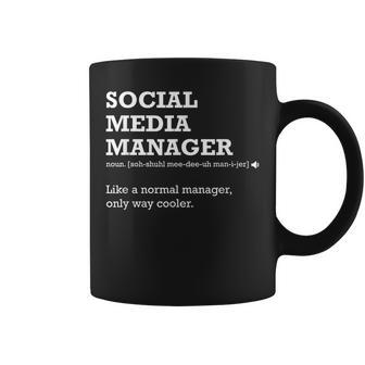 Social Media Manager Definition Coffee Mug | Mazezy