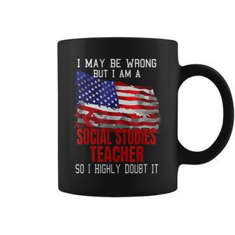 Social Studies Teacher American Flag Patriotic Coffee Mug | Mazezy