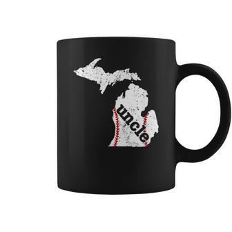 Softball Uncle Michigan Baseball Uncle Coffee Mug | Mazezy