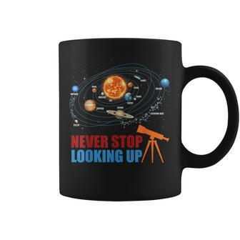 Solar System Planets Never Stop Looking Up Astronomy Boys Coffee Mug | Mazezy