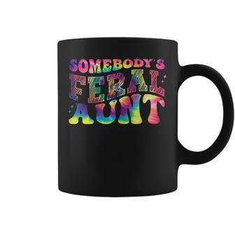 Somebodys Feral Aunt Groovy Sarcastic Somebodys Feral Aunt Coffee Mug | Mazezy
