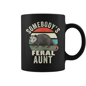Somebodys Feral Aunt Retro Feral Cat Auntie Animal Cat Mom Gifts For Mom Funny Gifts Coffee Mug | Mazezy