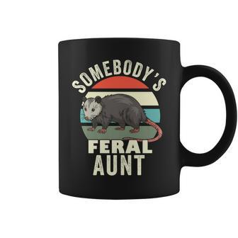 Somebodys Feral Aunt Retro Feral Cat Auntie Animal Cat Mom Gifts For Mom Funny Gifts Coffee Mug | Mazezy