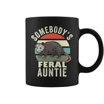 Somebodys Feral Auntie Retro Feral Cat Aunt Animal Cat Mom Gifts For Mom Funny Gifts Coffee Mug | Mazezy